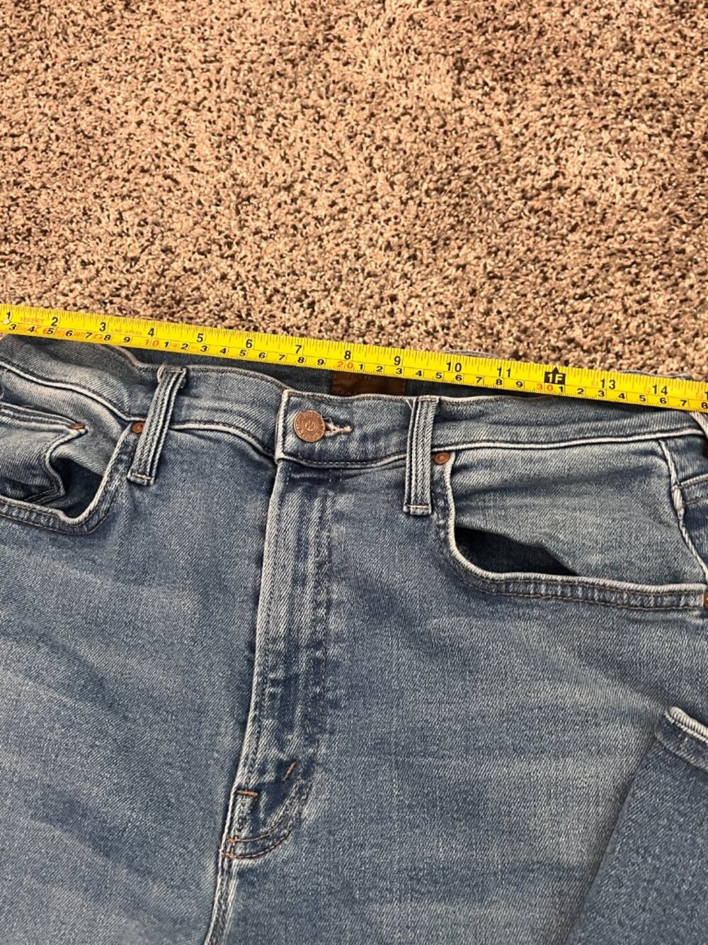 Mother Rambler Zip Flood Jeans Size 30 Medium Wash High-Rise - Picture 9 of 11